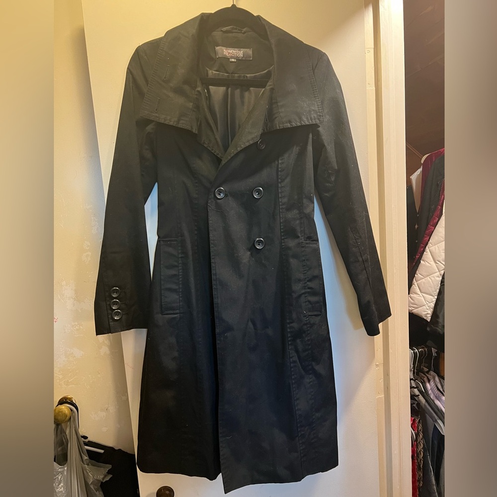 Women's Black Double-Breasted Coat